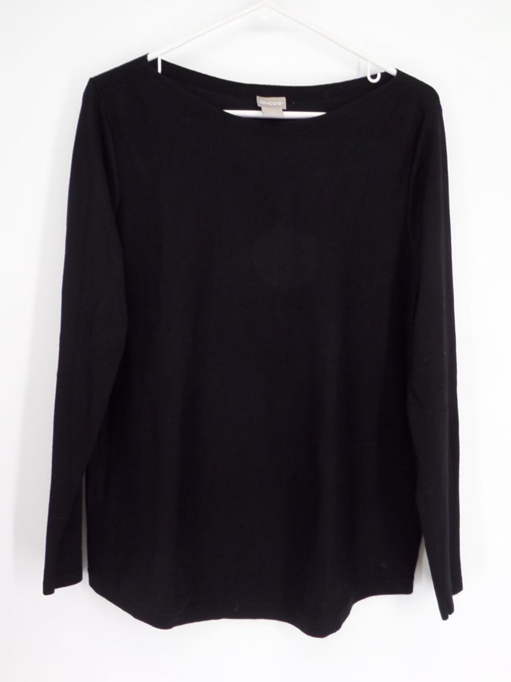 Chico's  Women's Fall Long Sleeve Black Sweater Top  Size 2 US L